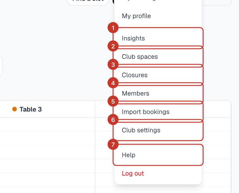 Open the menu (☰) and select Closures.